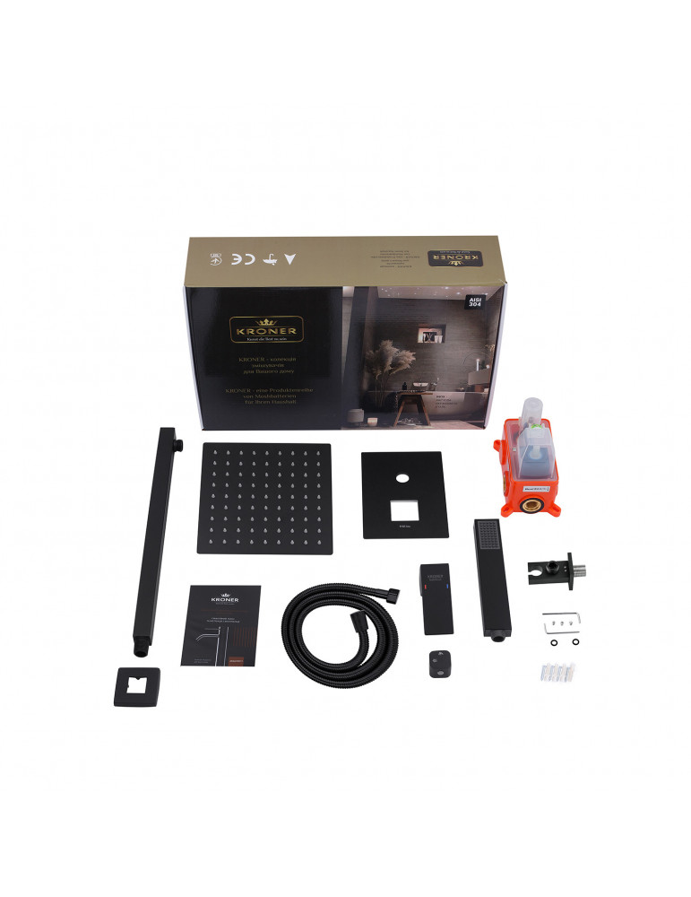 Душова система прихованого монтажу Kroner KRP Edelstahl Kubus - SCH082 | купити | SilverGoose.com.ua.com.ua