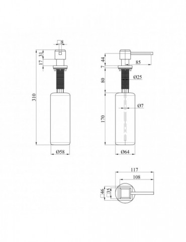 Дозатор для миючого засобу Kroner KRP Spender - ECG054 | купити | SilverGoose.com.ua.com.ua