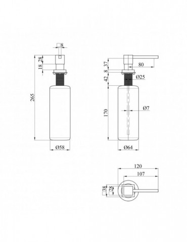 Дозатор для миючого засобу Kroner KRP Spender - C008 | купити | SilverGoose.com.ua.com.ua