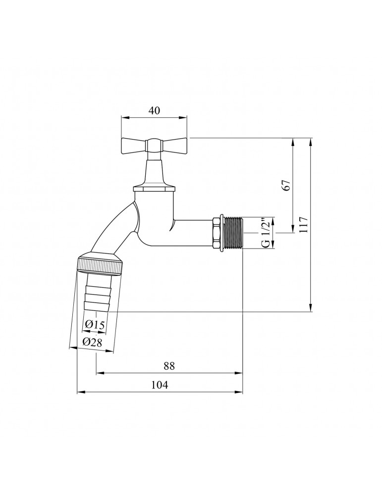 Кран для поливу Karro 1/2" PN40 KR-12017 хромований | купити | SilverGoose.com.ua.com.ua