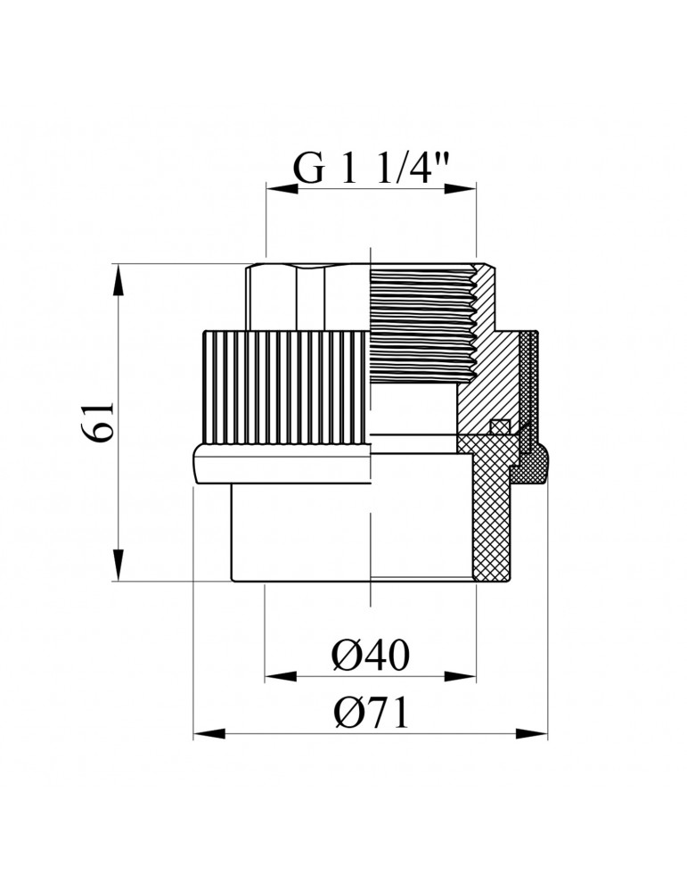Муфта PPR Rozma 40х1 1/4" РВ | купити | SilverGoose.com.ua.com.ua