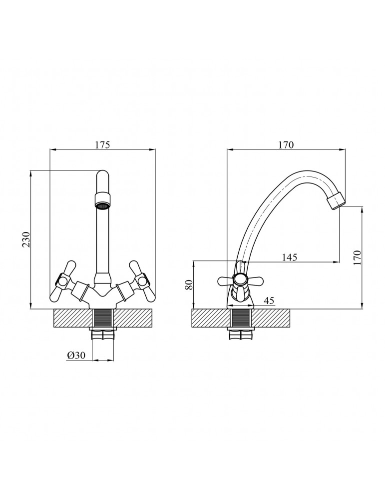 Змішувач для кухні Agua Toledo - C030 | купити | SilverGoose.com.ua.com.ua