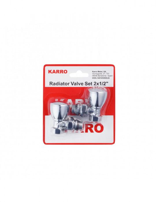 Комплект радіаторних кутових кранів верхні Karro 1/2" KR-319 хромовані | купити | SilverGoose.com.ua.com.ua