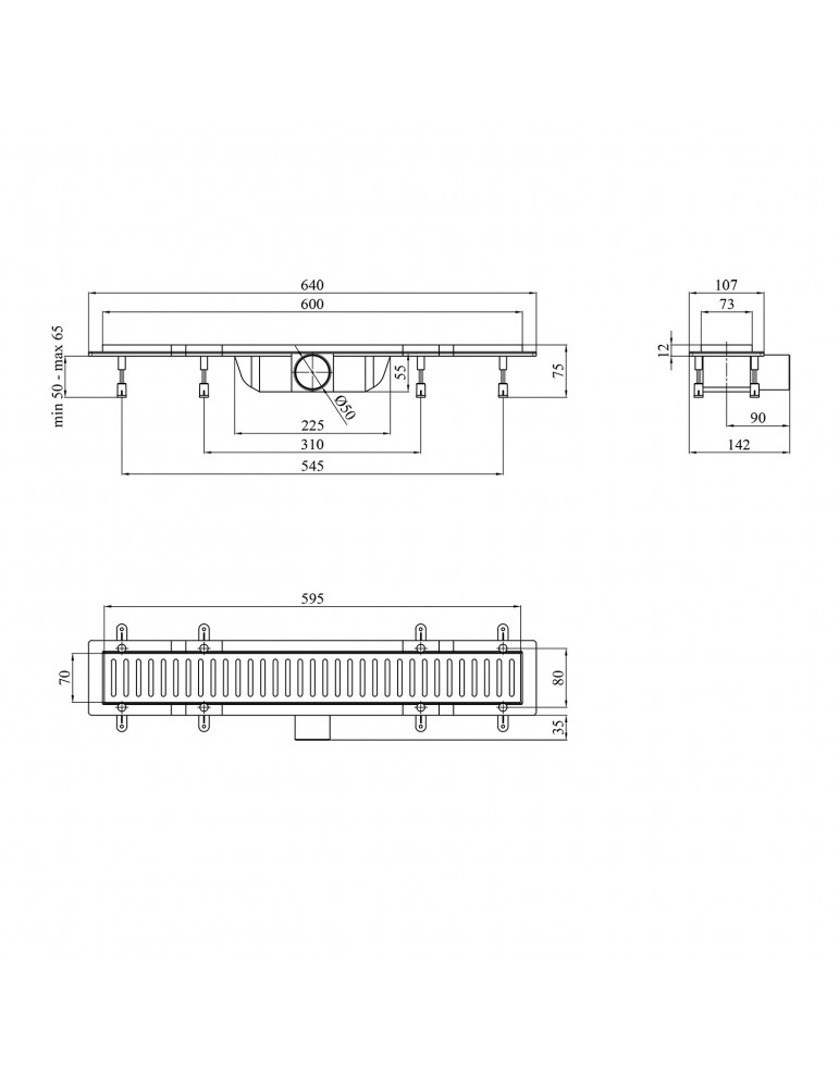 Трап лінійний Kroner KRP Harz S60 Sektion | купити | SilverGoose.com.ua.com.ua