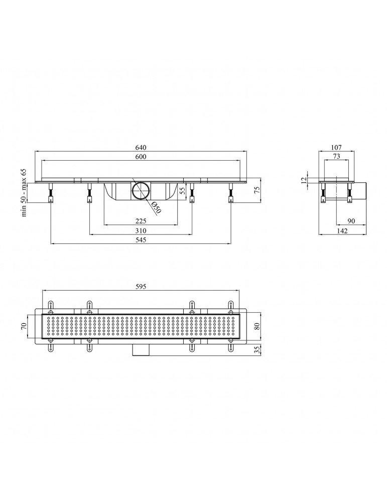 Трап лінійний Kroner KRP Harz L60 Löcher | купити | SilverGoose.com.ua.com.ua