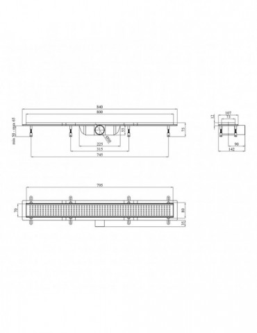 Трап лінійний Kroner KRP Harz L80 Löcher | купити | SilverGoose.com.ua.com.ua