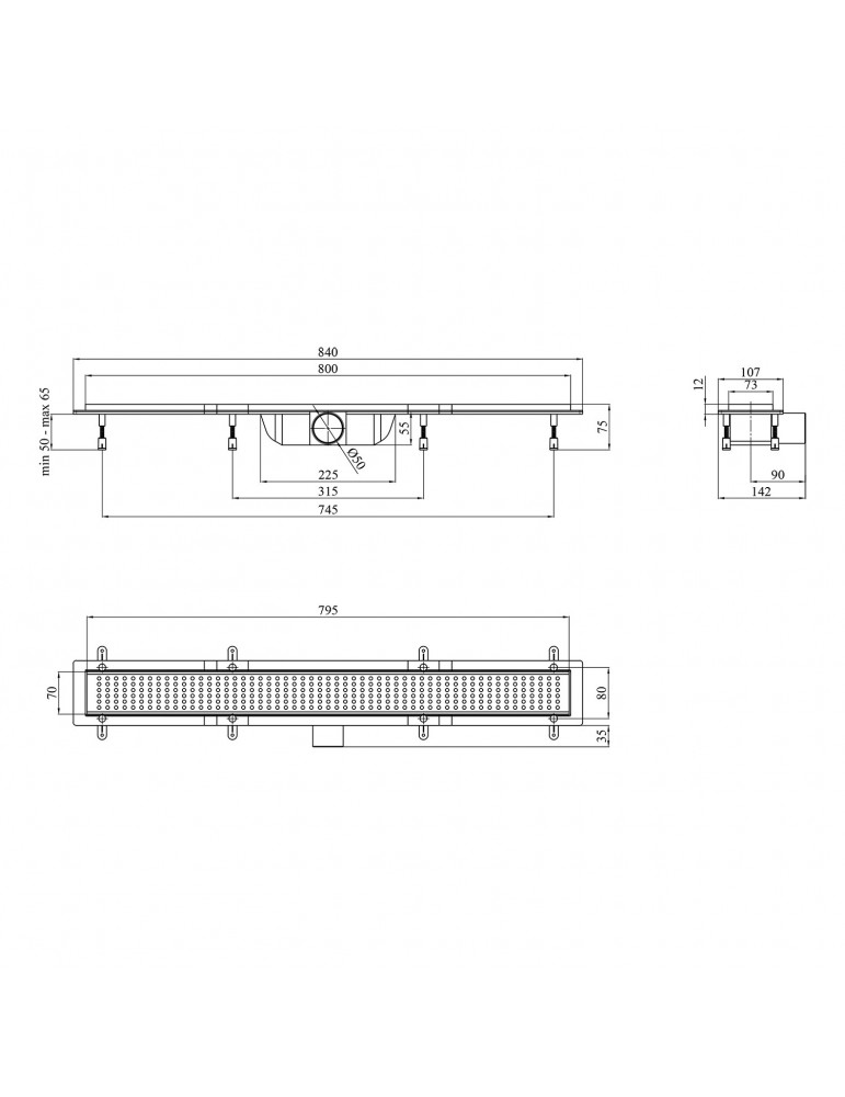 Трап лінійний Kroner KRP Harz L80 Löcher | купити | SilverGoose.com.ua.com.ua