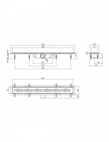 Трап лінійний Kroner KRP Harz M70 Muster | купити | SilverGoose.com.ua.com.ua