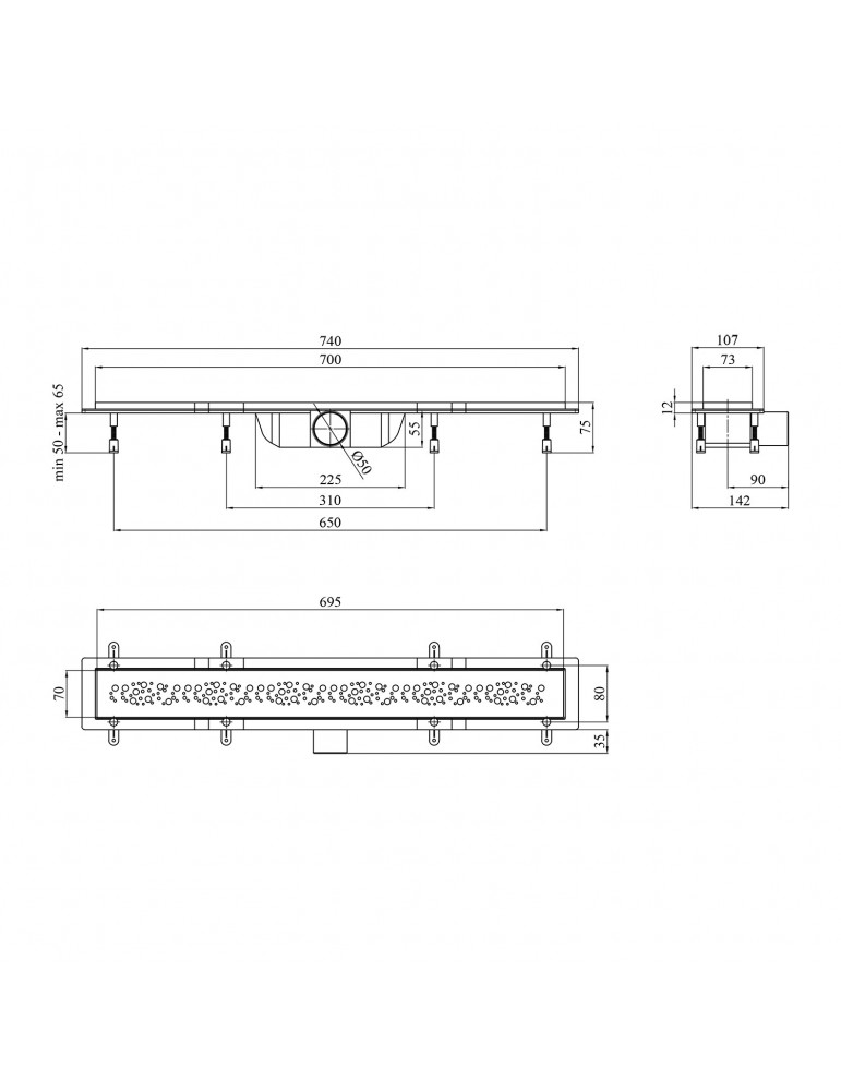 Трап лінійний Kroner KRP Harz M70 Muster | купити | SilverGoose.com.ua.com.ua