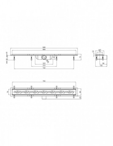 Трап лінійний Kroner KRP Harz M80 Muster | купити | SilverGoose.com.ua.com.ua