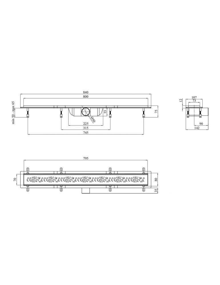 Трап лінійний Kroner KRP Harz M80 Muster | купити | SilverGoose.com.ua.com.ua