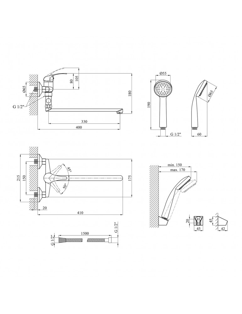 Змішувач для ванни Agua Leon - C070 | купити | SilverGoose.com.ua.com.ua