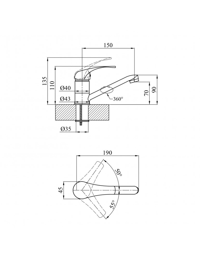 Змішувач для раковини Agua Leon - C010 | купити | SilverGoose.com.ua.com.ua