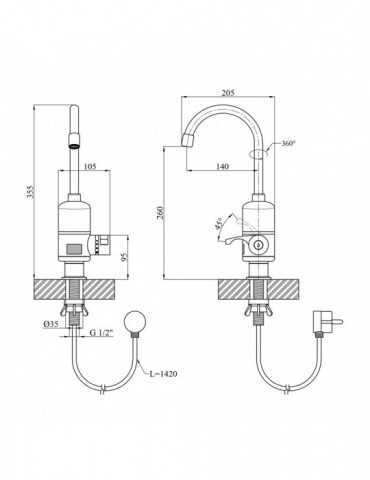 Проточний водонагрівач Kroner KRM Volt - CW090 з дисплеєм | купити | SilverGoose.com.ua.com.ua