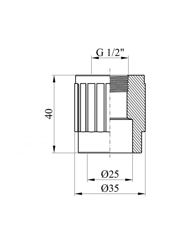Муфта PPR GrandiTherm 25х1/2" РВ | купити | SilverGoose.com.ua.com.ua