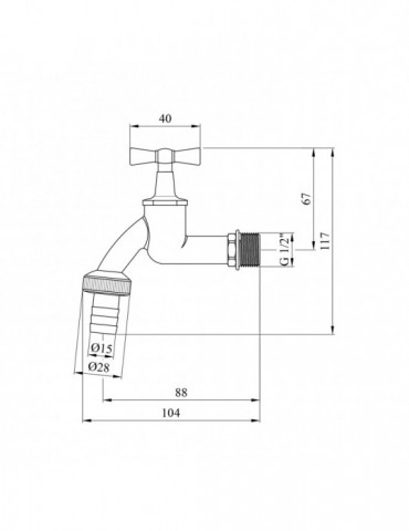 Кран для поливу Karro 1/2" PN40 KR-02117 нікельований | купити | SilverGoose.com.ua.com.ua