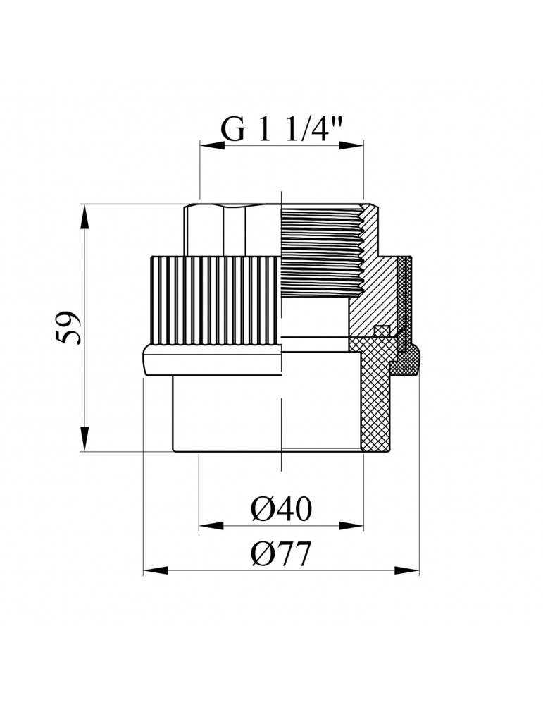 Муфта PPR GrandiTherm 40х1 1/4" РВ | купити | SilverGoose.com.ua.com.ua