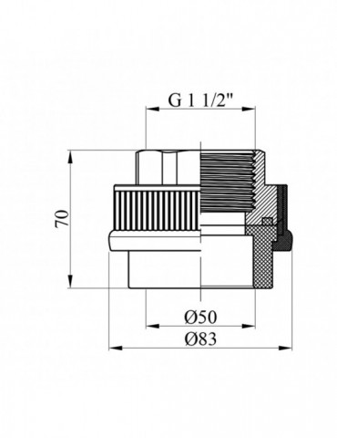 Муфта PPR GrandiTherm 50х1 1/2" РВ | купити | SilverGoose.com.ua.com.ua