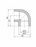 Коліно 90° PPR Baux 25 мм | купити | SilverGoose.com.ua.com.ua