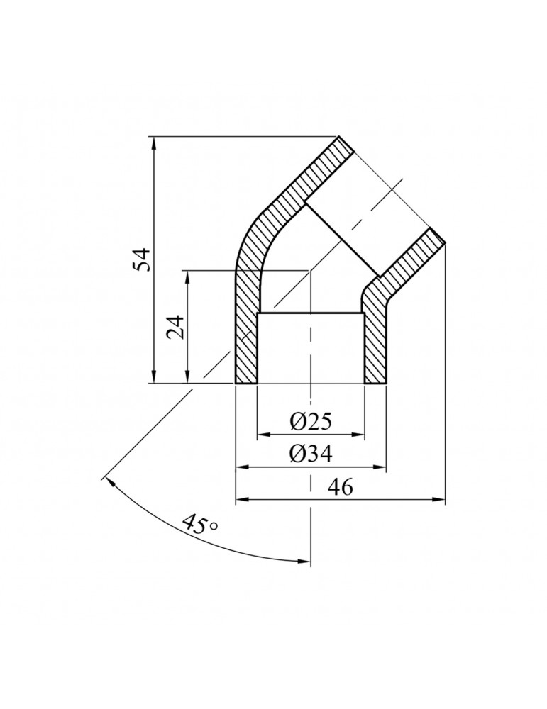 Коліно 45° PPR Baux 25 мм | купити | SilverGoose.com.ua.com.ua