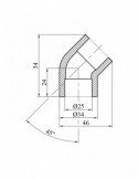 Коліно 45° PPR Baux 25 мм | купити | SilverGoose.com.ua.com.ua
