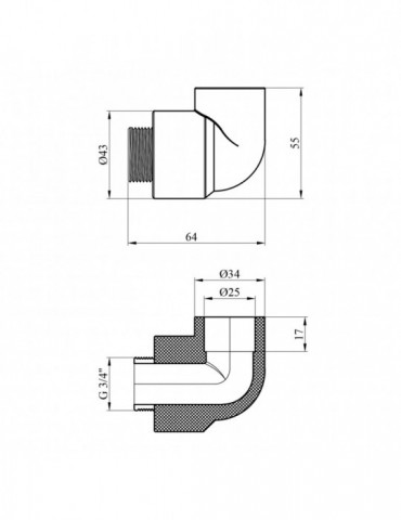 Коліно PPR Baux 25х3/4" РЗ | купити | SilverGoose.com.ua.com.ua