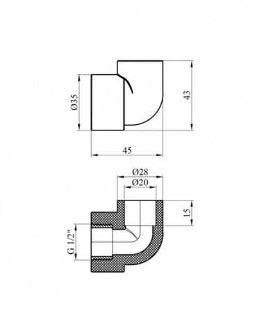 Коліно PPR Baux 20х1/2'' РВ | купити | SilverGoose.com.ua.com.ua