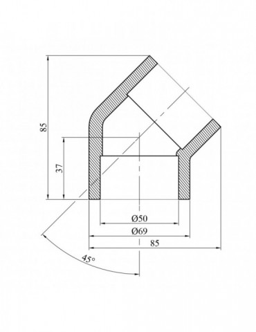 Коліно 45° PPR Baux 50 мм | купити | SilverGoose.com.ua.com.ua