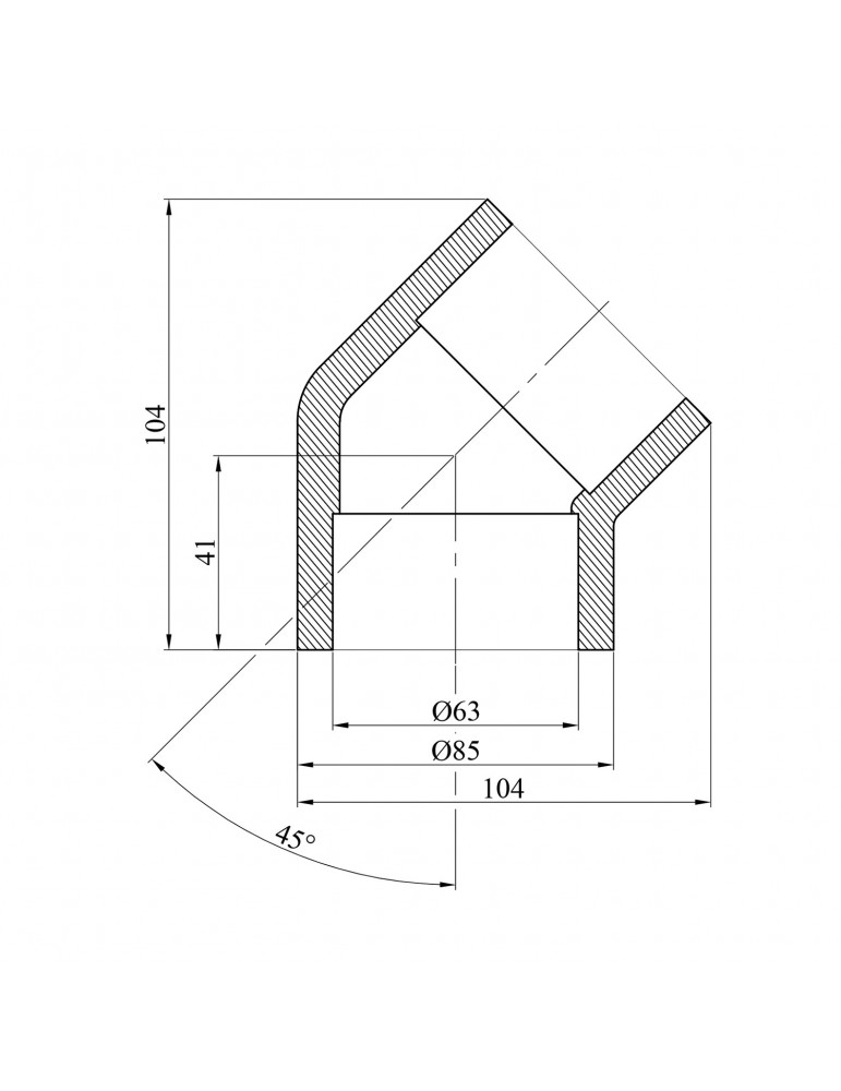 Коліно 45° PPR Baux 63 мм | купити | SilverGoose.com.ua.com.ua