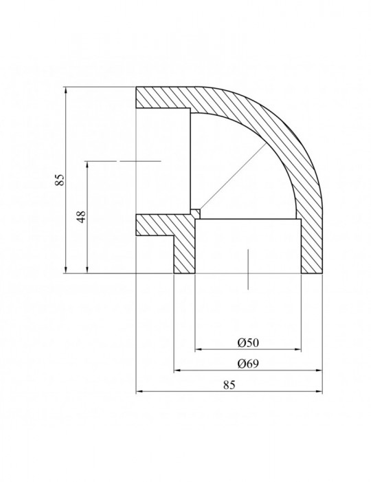 Коліно 90° PPR Baux 50 мм | купити | SilverGoose.com.ua.com.ua