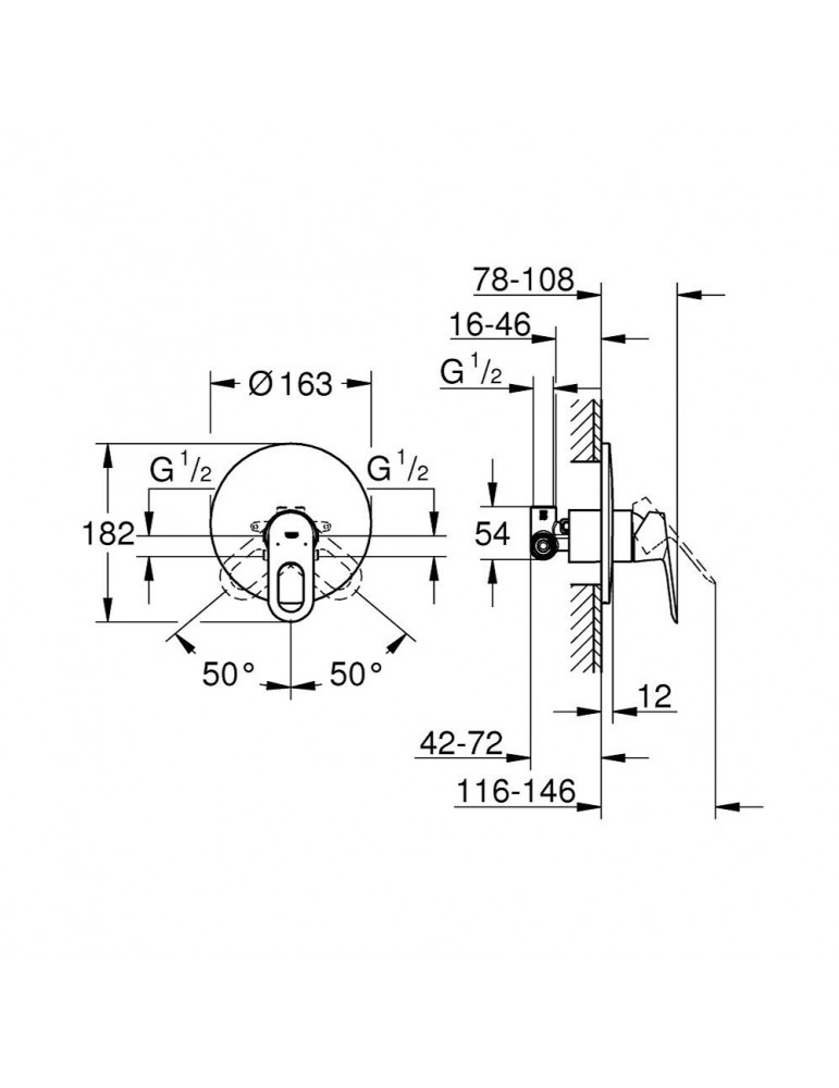 Змішувач прихованого монтажу для душу Grohe Bauloop 29080000 | купити | SilverGoose.com.ua.com.ua