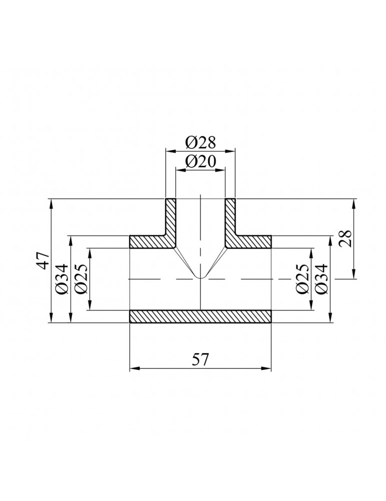 Трійник перехідний PPR Baux 25х20х25 мм | купити | SilverGoose.com.ua.com.ua