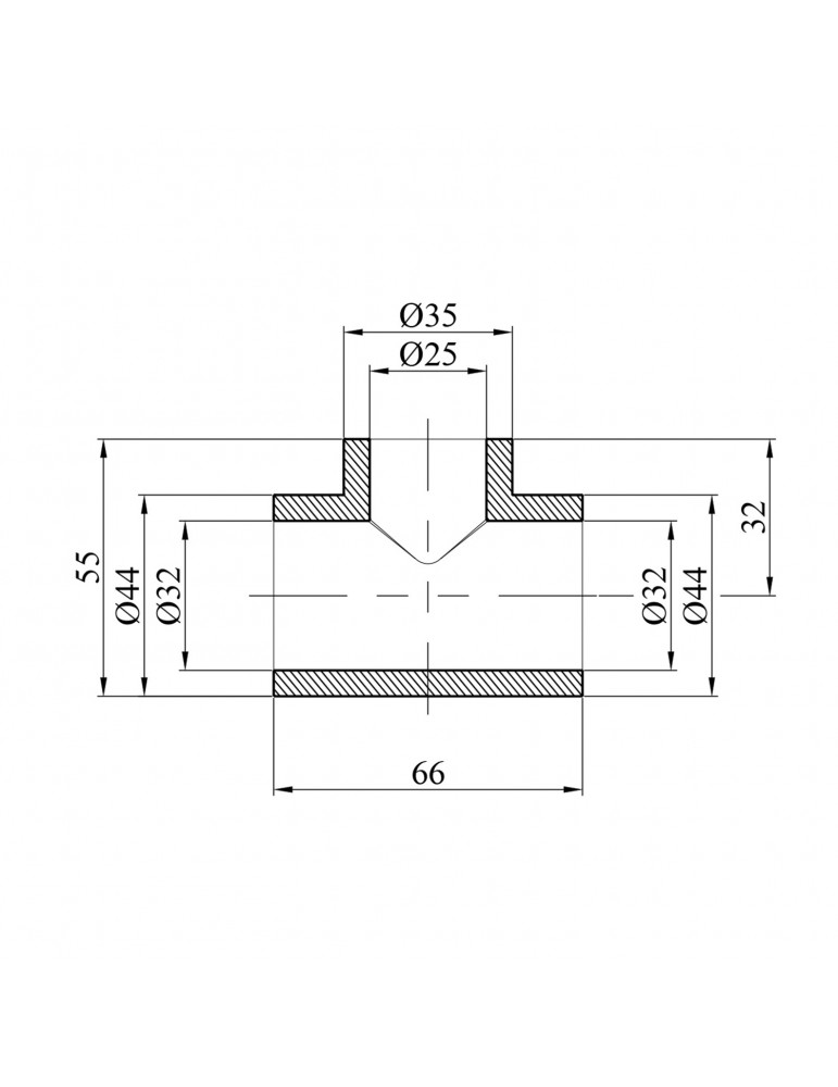Трійник перехідний PPR Baux 32х25х32 мм | купити | SilverGoose.com.ua.com.ua