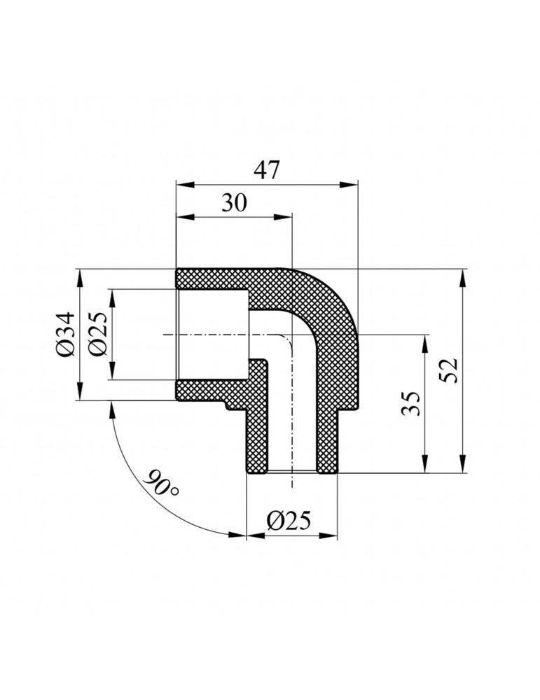 Коліно 90° PPR GrandiTherm 25 мм ВЗ | купити | SilverGoose.com.ua.com.ua