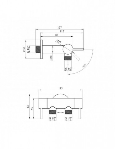 Кран приладний для підключення Karro 1/2"x1/2"x1/2" ЗЗЗ на 2 виходи KR-3155 | купити | SilverGoose.com.ua.com.ua