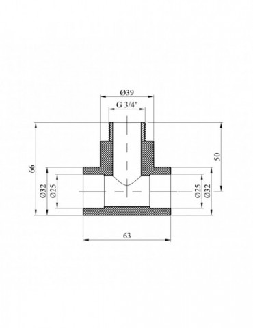 Трійник PPR Baux 25х3/4" РЗ | купити | SilverGoose.com.ua.com.ua