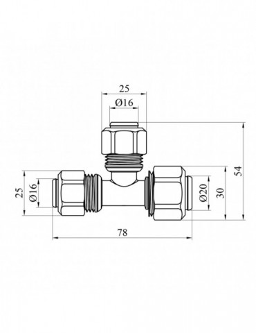 Трійник металопластиковий Karro 16x16x20 | купити | SilverGoose.com.ua.com.ua