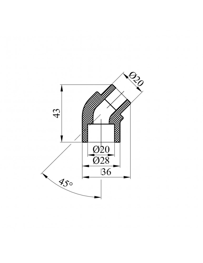 Коліно 45° PPR GrandiTherm 20 мм ВЗ | купити | SilverGoose.com.ua.com.ua