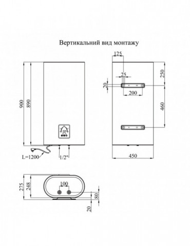 Водонагрівач Kroner Flacher K50F2-D з сухим ТЕНом | купити | SilverGoose.com.ua.com.ua