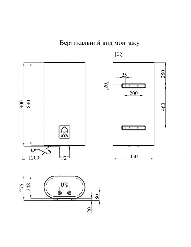 Водонагрівач Kroner Flacher K50F2-D з сухим ТЕНом | купити | SilverGoose.com.ua.com.ua