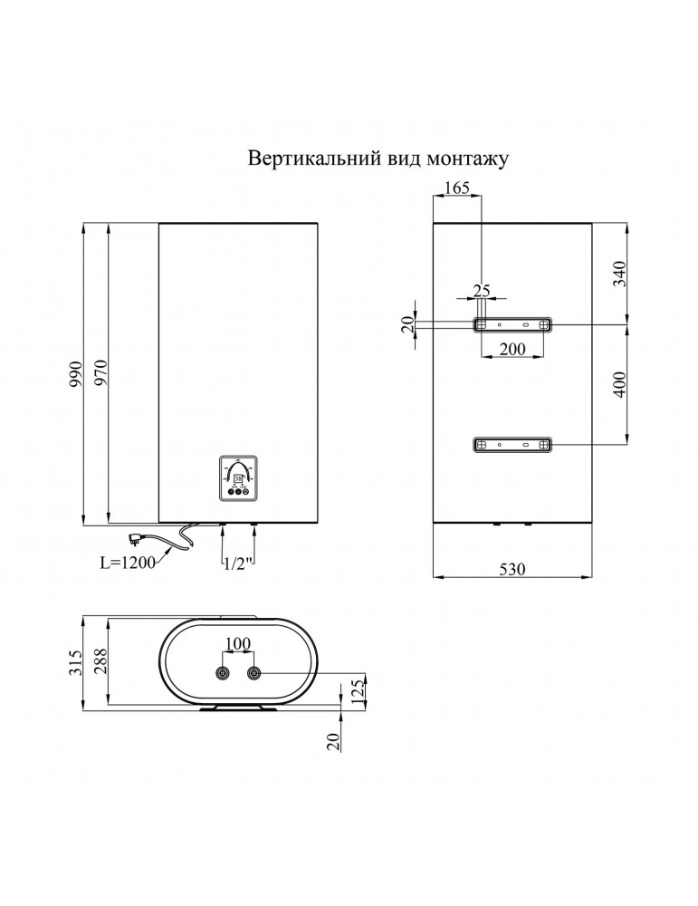 Водонагрівач Kroner Flacher K80F2-D з сухим ТЕНом | купити | SilverGoose.com.ua.com.ua