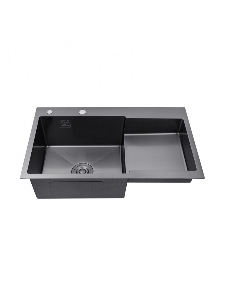 Кухонна мийка Kroner KRP Schwarze - 7848LHM PVD (3.0/1.0 мм) | купити | SilverGoose.com.ua.com.ua
