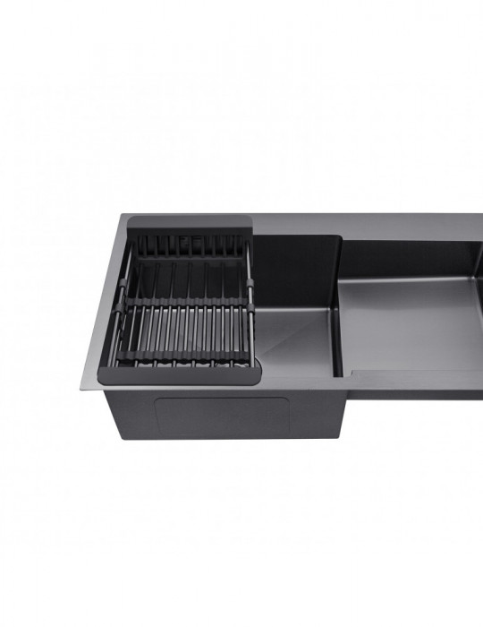 Кухонна мийка Kroner KRP Schwarze - 7848LHM PVD (3.0/1.0 мм) | купити | SilverGoose.com.ua.com.ua
