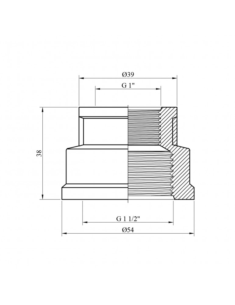 Муфта перехідна STA "Premium" (DN) 25х40 ВВ нікель | купити | SilverGoose.com.ua.com.ua