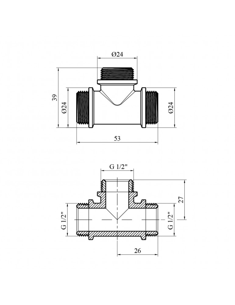Трійник STA "Premium" (DN) 15 ЗЗЗ нікель | купити | SilverGoose.com.ua.com.ua