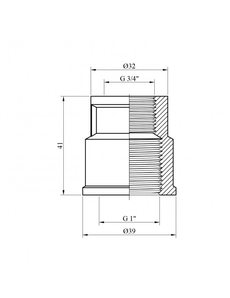 Муфта перехідна STA "Premium" (DN) 20х25 ВВ нікель | купити | SilverGoose.com.ua.com.ua