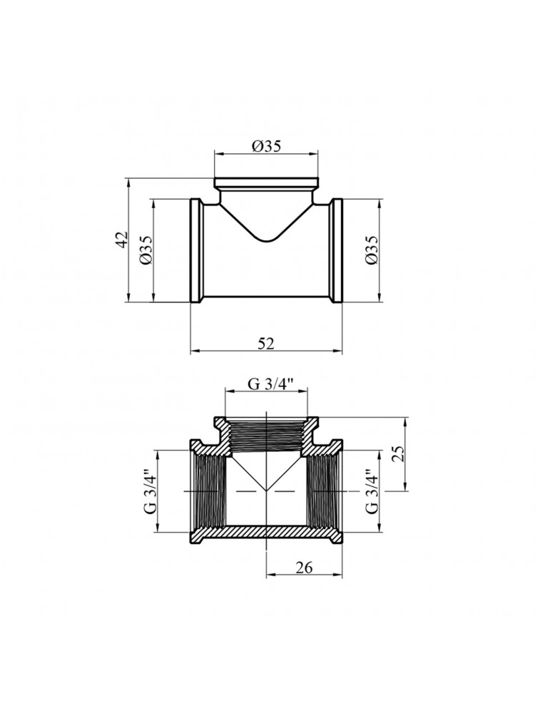 Трійник STA "Premium" (DN) 20 ВВВ нікель | купити | SilverGoose.com.ua.com.ua