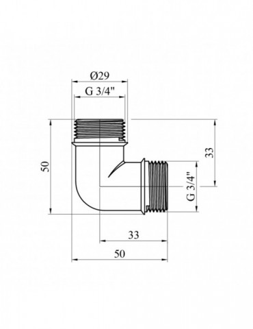 Кутник STA "Premium" (DN) 20 ЗЗ нікель | купити | SilverGoose.com.ua.com.ua