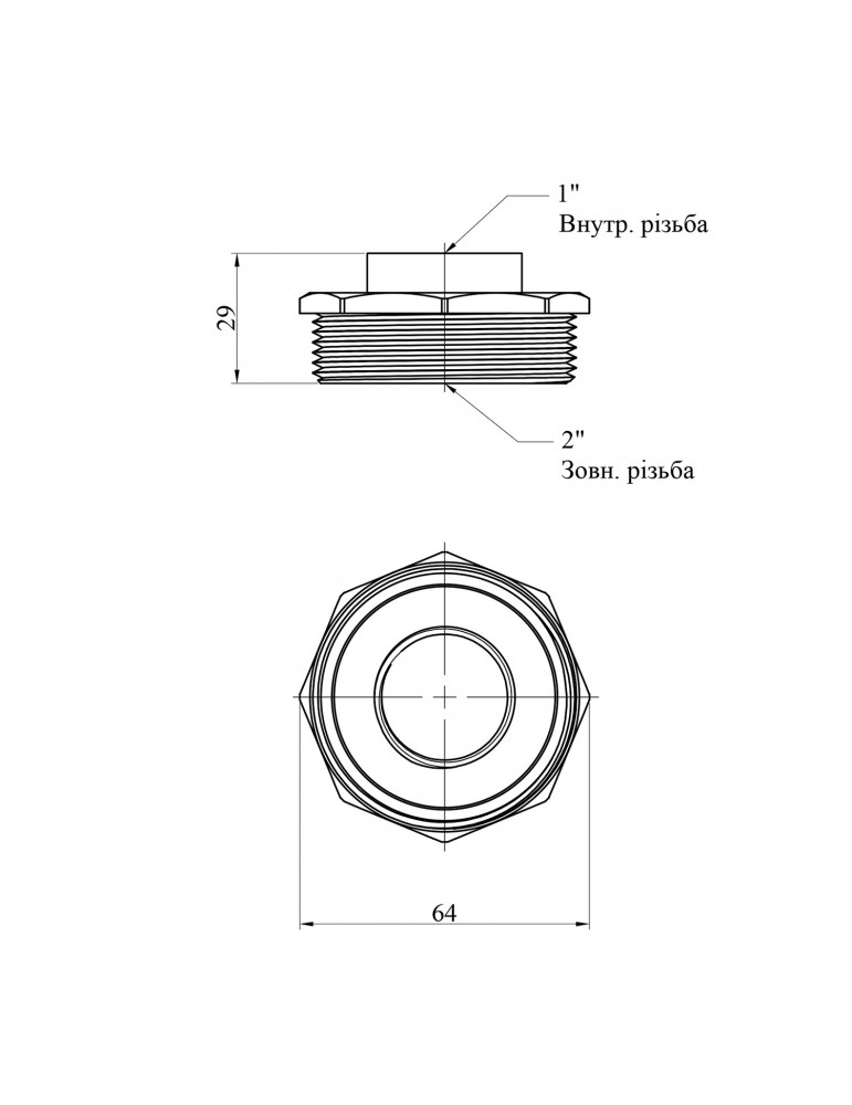 Футорка STA (DN) 25х50 ВЗ латунна New | купити | SilverGoose.com.ua.com.ua