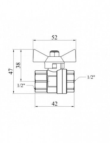 Кран кульовий STA (DN) 15 ВВ PN30 жовтий метелик, латунь | купити | SilverGoose.com.ua.com.ua